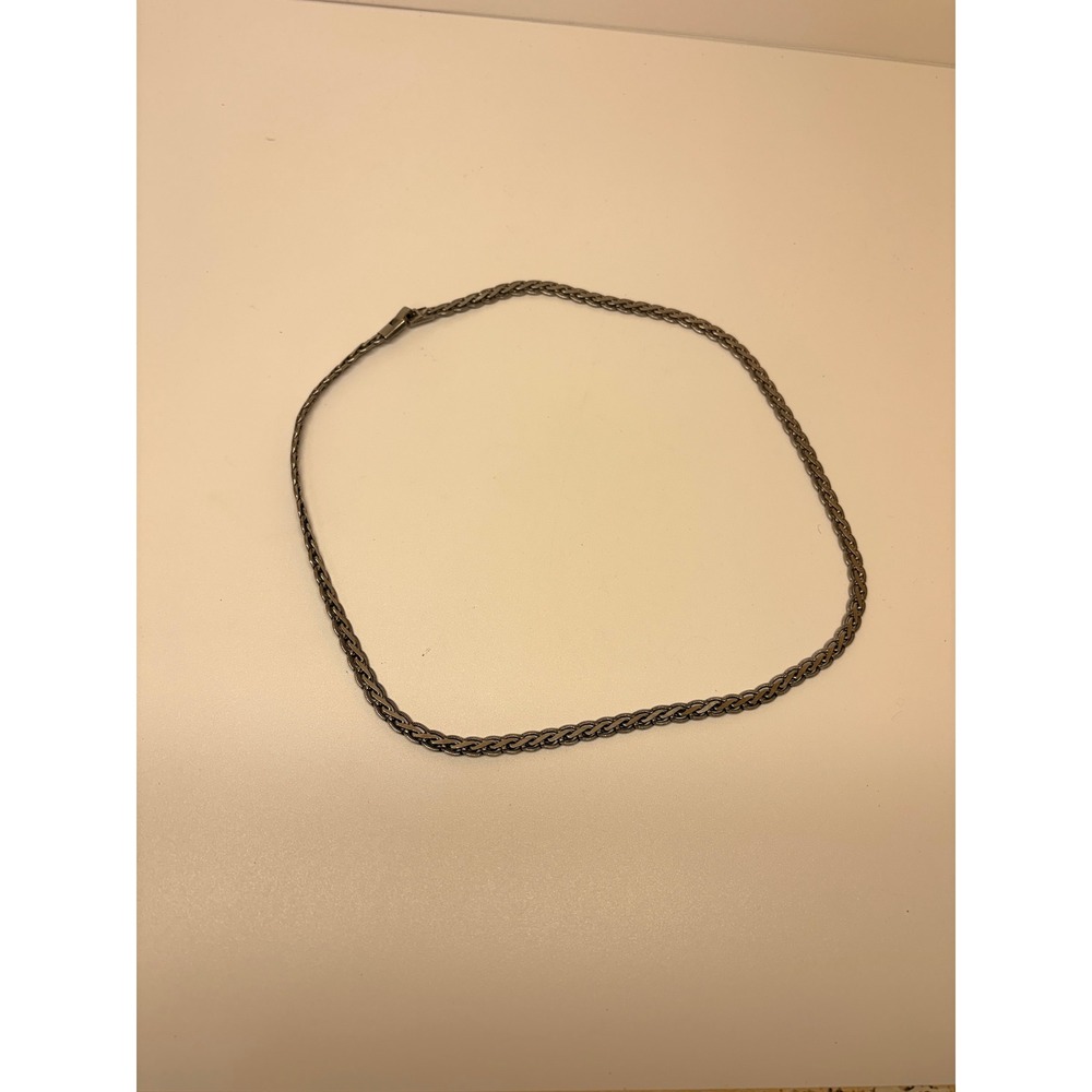 Sterling Silver 925 Braided Wheat Chain Necklace 22 Inch Unisex Box Clasp